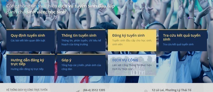 tsdaucap.hanoi.gov.vn/- Hướng dẫn sử dụng dịch vụ tuyển sinh trực tuyến
