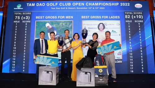 Golfer Nguyễn Văn Mạnh và Bùi Thị Phương Loan lên ngôi vô địch giải Tam Dao Golf Club Open Championship 2022