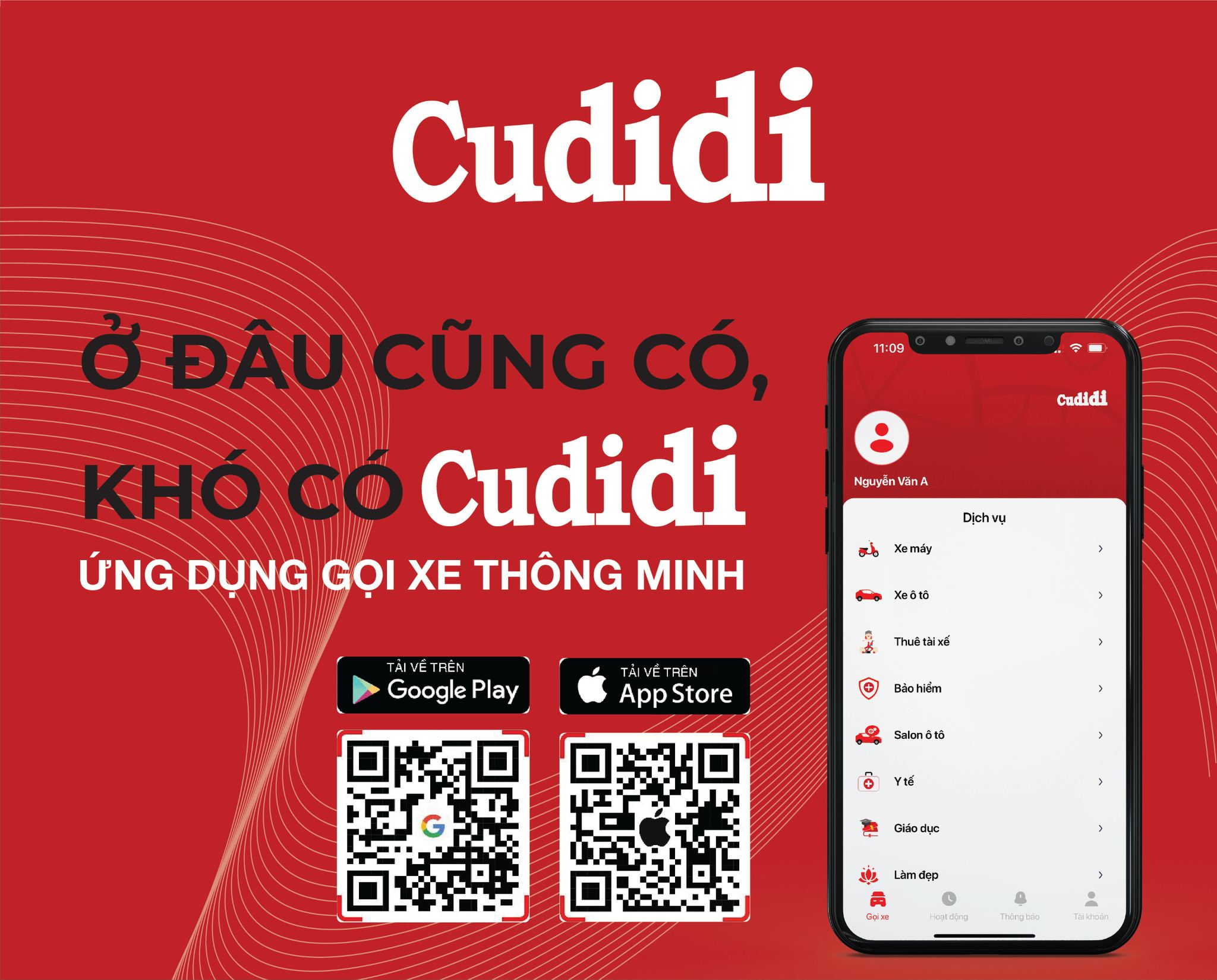 Ứng dụng đặt xe công nghệ Cudidi cam kết, không ngừng cải tiến kỹ thuật công nghệ để dịch vụ được tốt nhất