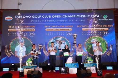 Golfer Vương Hùng, Thanh Thuý và Ngọc Dinh lên ngôi giải Vô địch CLB sân golf Tam Đảo mở rộng năm 2024