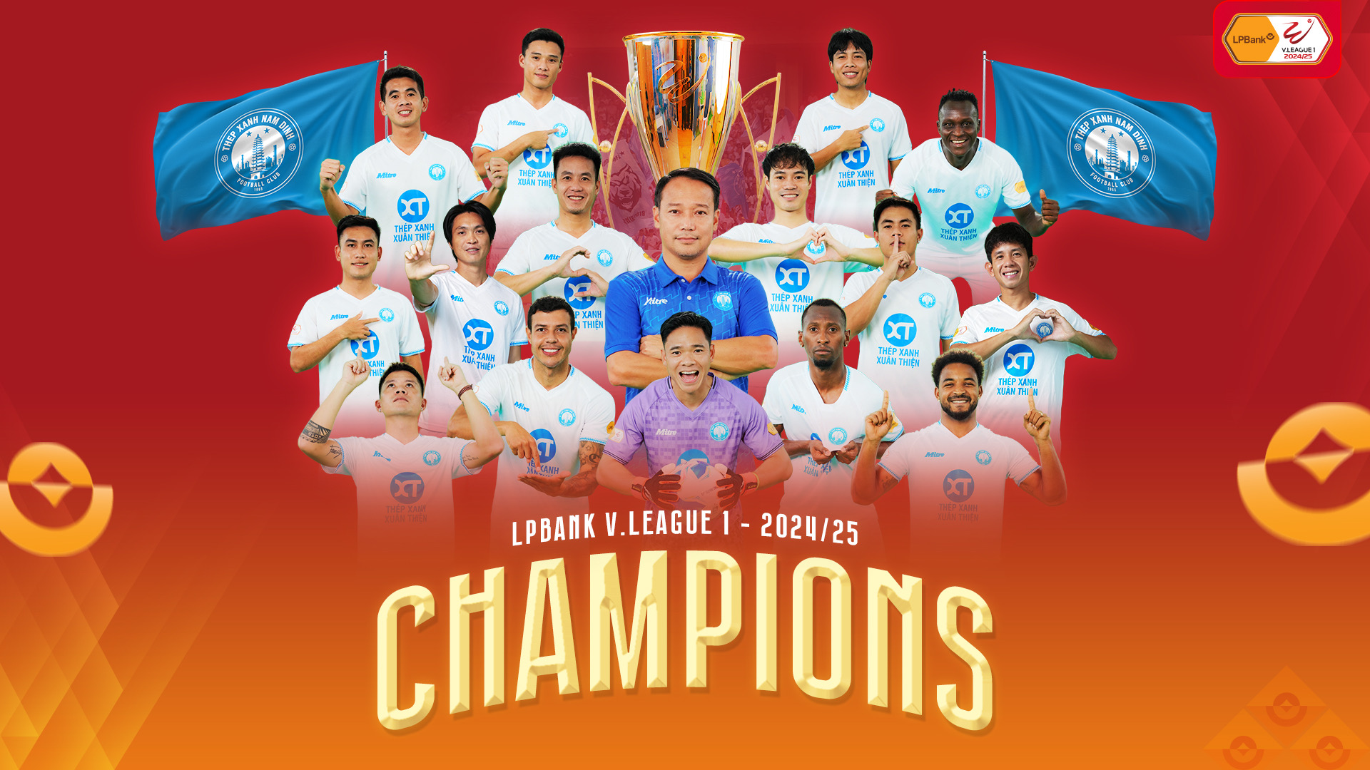 V.League 1-2024/25: Thép Xanh Nam Định bảo vệ thành công chức vô địch