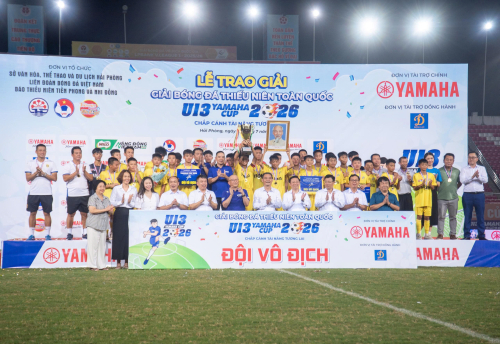 U13 Sông Lam Nghệ An vô địch giải bóng đá Thiếu niên (U13) Toàn quốc Yamaha Cup 2026 U13 Sông Lam Nghệ An vô địch giải bóng đá Thiếu niên (U13) Toàn quốc Yamaha Cup 2026